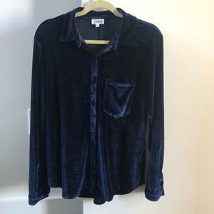 LPA velvet button down shirt